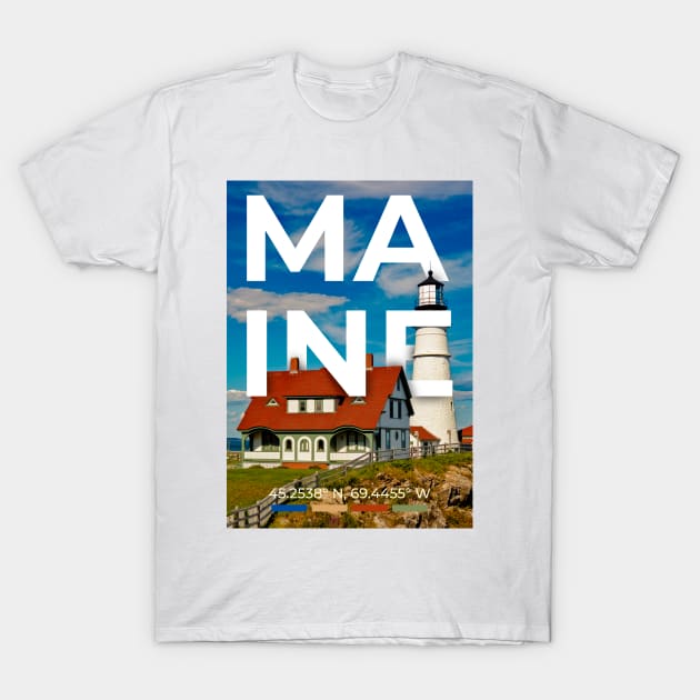 Maine Travel Poster T-Shirt by mardavemardave